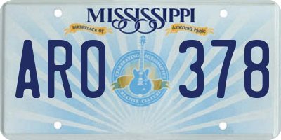 MS license plate ARO378