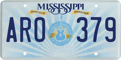 MS license plate ARO379
