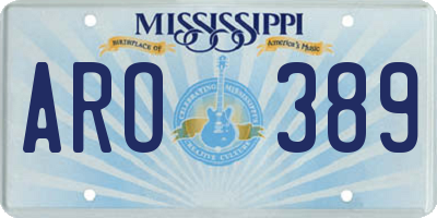 MS license plate ARO389