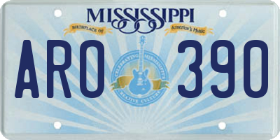 MS license plate ARO390