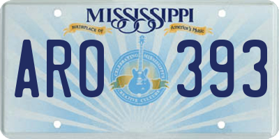 MS license plate ARO393