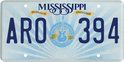 MS license plate ARO394