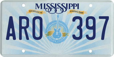 MS license plate ARO397