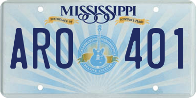 MS license plate ARO401