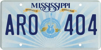 MS license plate ARO404