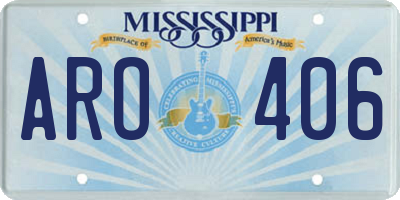 MS license plate ARO406