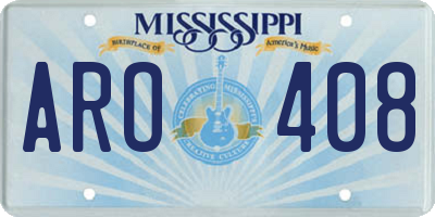 MS license plate ARO408