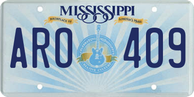 MS license plate ARO409