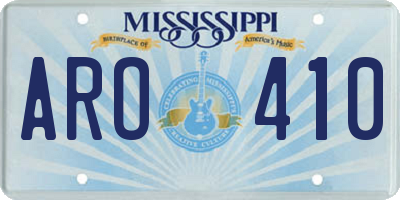 MS license plate ARO410