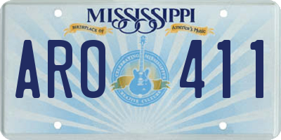 MS license plate ARO411