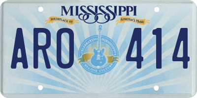 MS license plate ARO414