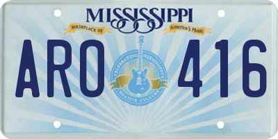 MS license plate ARO416