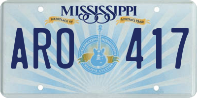 MS license plate ARO417
