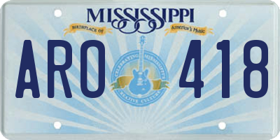 MS license plate ARO418