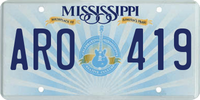 MS license plate ARO419