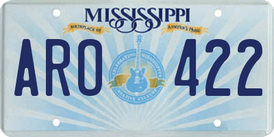MS license plate ARO422