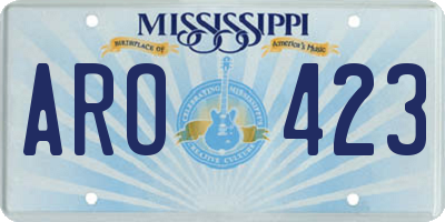 MS license plate ARO423