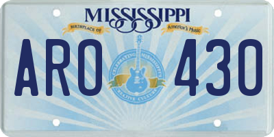 MS license plate ARO430