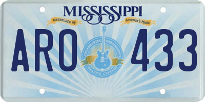 MS license plate ARO433