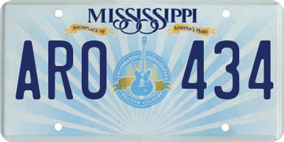 MS license plate ARO434