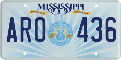 MS license plate ARO436