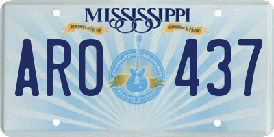 MS license plate ARO437