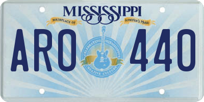 MS license plate ARO440