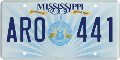 MS license plate ARO441