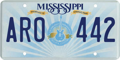 MS license plate ARO442