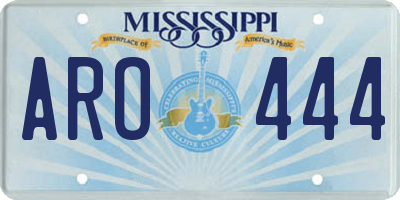 MS license plate ARO444