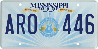 MS license plate ARO446