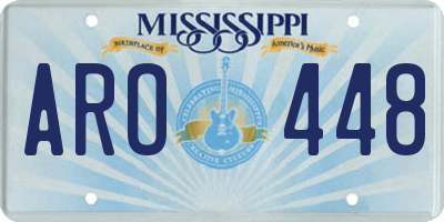 MS license plate ARO448
