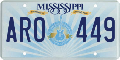 MS license plate ARO449