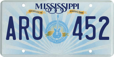 MS license plate ARO452