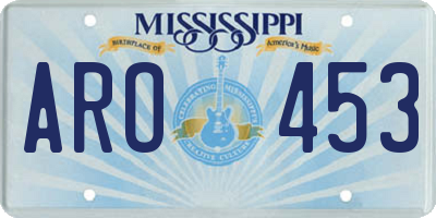 MS license plate ARO453