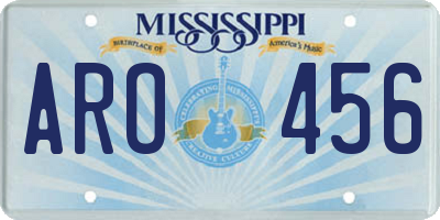 MS license plate ARO456