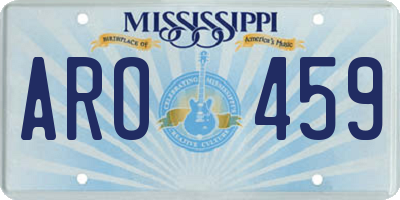MS license plate ARO459