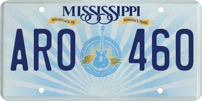 MS license plate ARO460