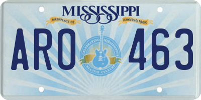 MS license plate ARO463