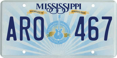 MS license plate ARO467