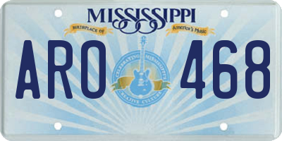 MS license plate ARO468