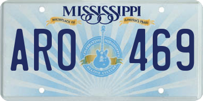 MS license plate ARO469