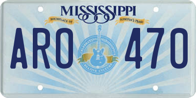 MS license plate ARO470