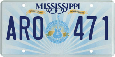 MS license plate ARO471