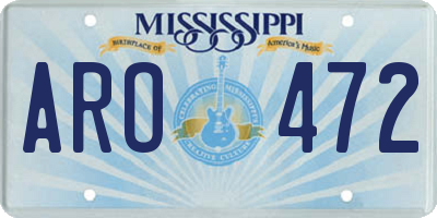 MS license plate ARO472