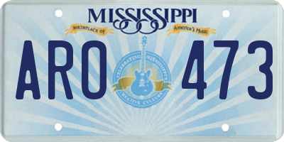 MS license plate ARO473