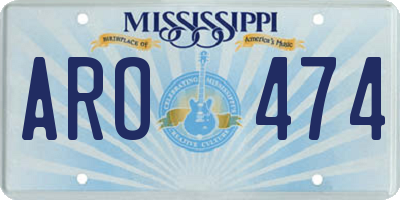 MS license plate ARO474