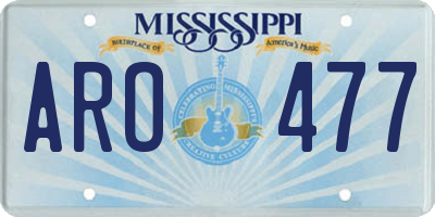 MS license plate ARO477