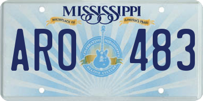 MS license plate ARO483
