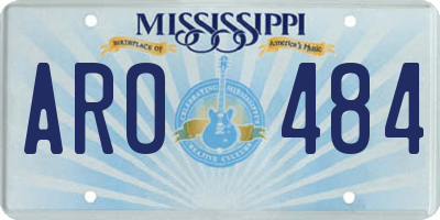 MS license plate ARO484